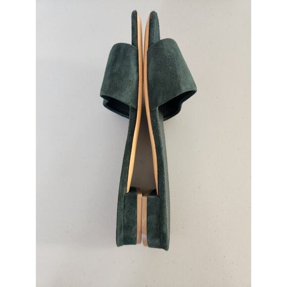 New Mansur Gavriel Suede Flat Slide Sandal Size 36.5 Dark Green - Picture 4 of 8